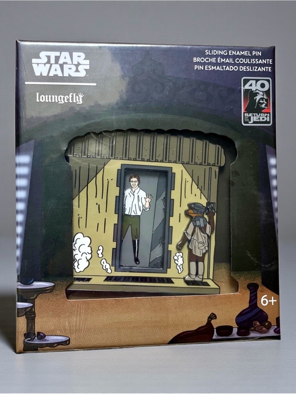 Loungefly Star Wars Return Of The Jedi 40th Anniv Han Solo Sliding PIN NWT